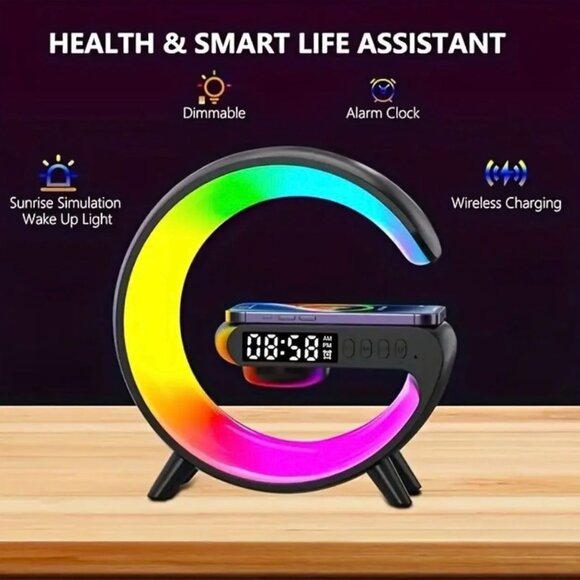 X509 4 in 1 Wireless Charging Atmosphere Light & Bluetooth Alarm Speaker - Picture 2 of 2